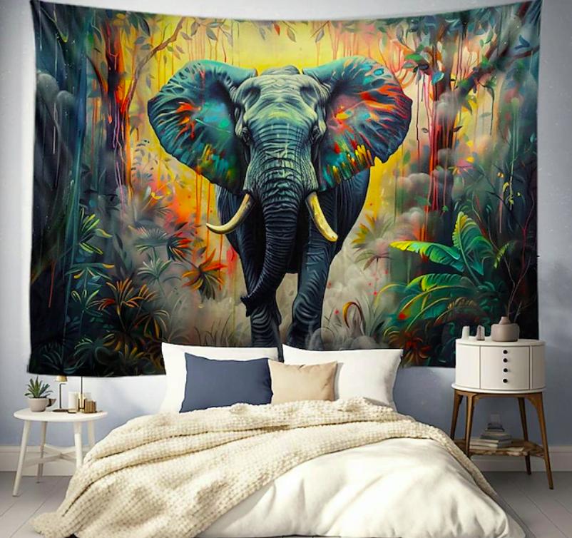 Mandala Elephant Tapestry Wall Hanging Tapestries