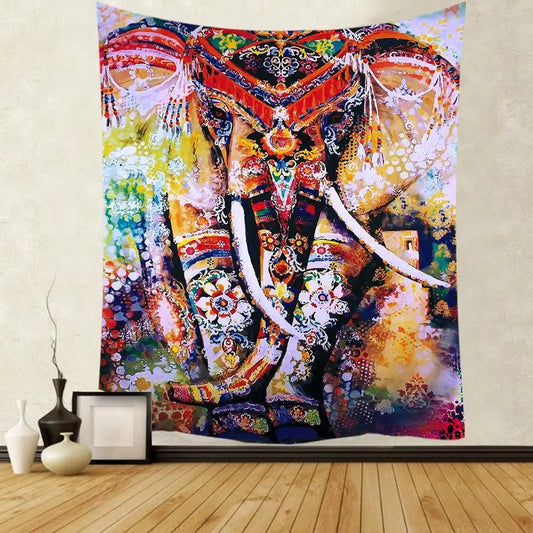 Peacock Mandala Elephant Tapestry Wall Hanging Tapestries